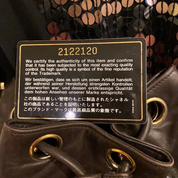 Chanel Vintage Brown Calfskin CC Chain Drawstring small Bucket Bag. - Picture 2 of 10